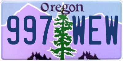 OR license plate 997WEW