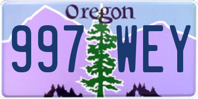 OR license plate 997WEY