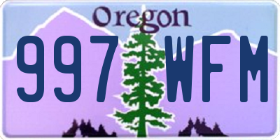 OR license plate 997WFM