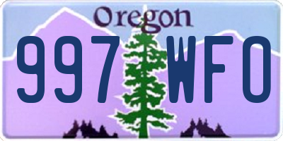 OR license plate 997WFO