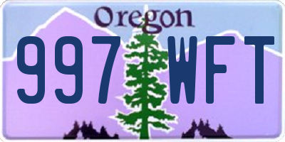 OR license plate 997WFT