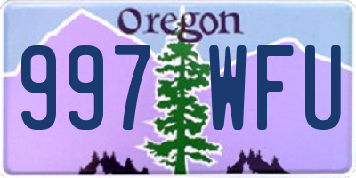 OR license plate 997WFU