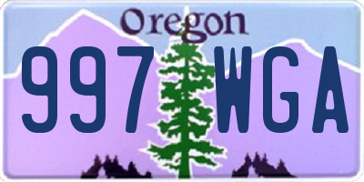 OR license plate 997WGA