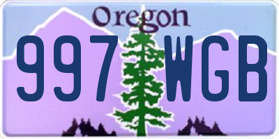 OR license plate 997WGB