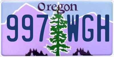 OR license plate 997WGH