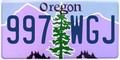 OR license plate 997WGJ