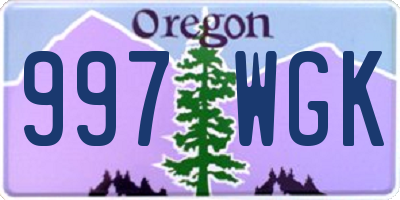 OR license plate 997WGK