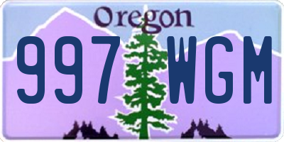 OR license plate 997WGM