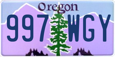 OR license plate 997WGY