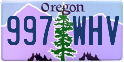 OR license plate 997WHV