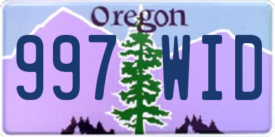 OR license plate 997WID