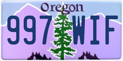 OR license plate 997WIF