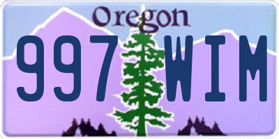 OR license plate 997WIM