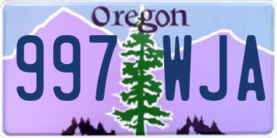 OR license plate 997WJA