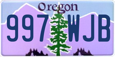 OR license plate 997WJB