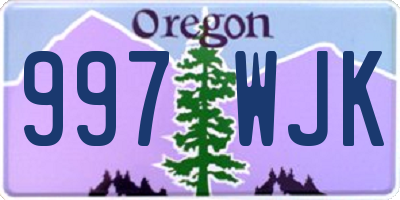 OR license plate 997WJK