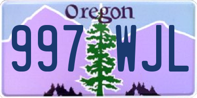 OR license plate 997WJL