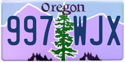 OR license plate 997WJX