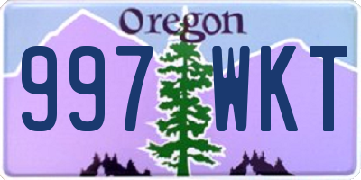 OR license plate 997WKT