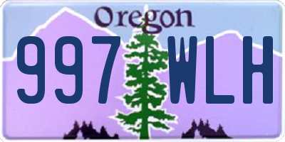 OR license plate 997WLH