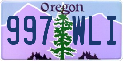 OR license plate 997WLI