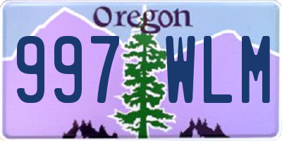 OR license plate 997WLM