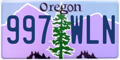 OR license plate 997WLN