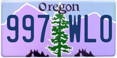 OR license plate 997WLO