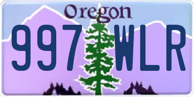 OR license plate 997WLR