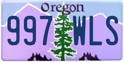 OR license plate 997WLS