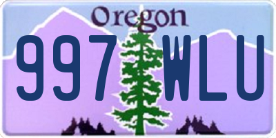 OR license plate 997WLU