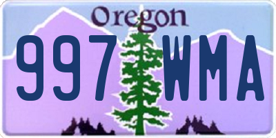 OR license plate 997WMA