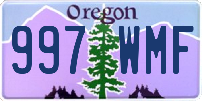 OR license plate 997WMF