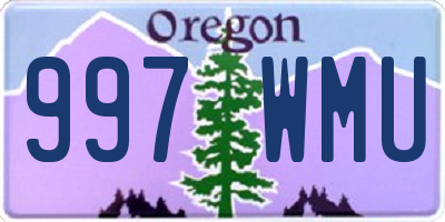 OR license plate 997WMU