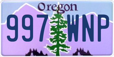 OR license plate 997WNP