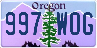 OR license plate 997WOG