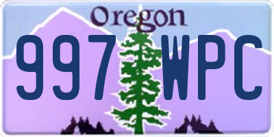 OR license plate 997WPC