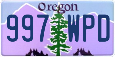 OR license plate 997WPD