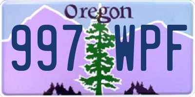 OR license plate 997WPF