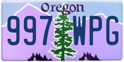 OR license plate 997WPG