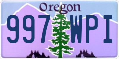 OR license plate 997WPI