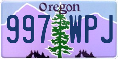 OR license plate 997WPJ