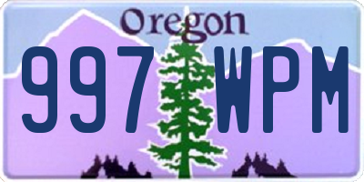 OR license plate 997WPM
