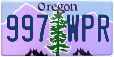 OR license plate 997WPR
