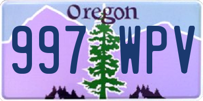 OR license plate 997WPV