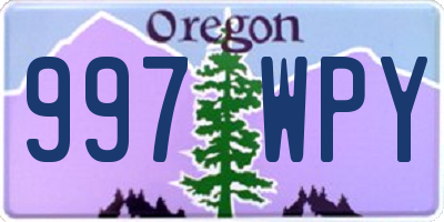 OR license plate 997WPY