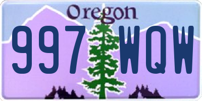 OR license plate 997WQW