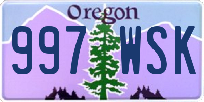 OR license plate 997WSK