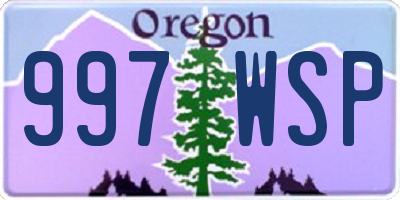 OR license plate 997WSP