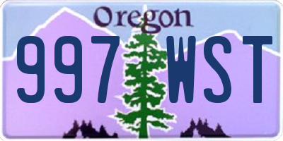 OR license plate 997WST